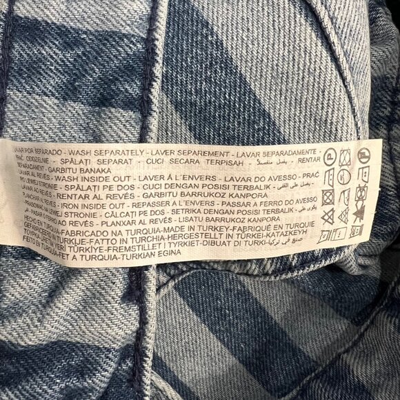 NEW! Zara High Waist Striped Denim Shorts- Size US 6 - Picture 13 of 15